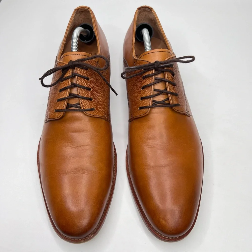 Warfield & Grand Sutton Tan Leather Lace Up Oxford Men’s Dress Shoes Size 12